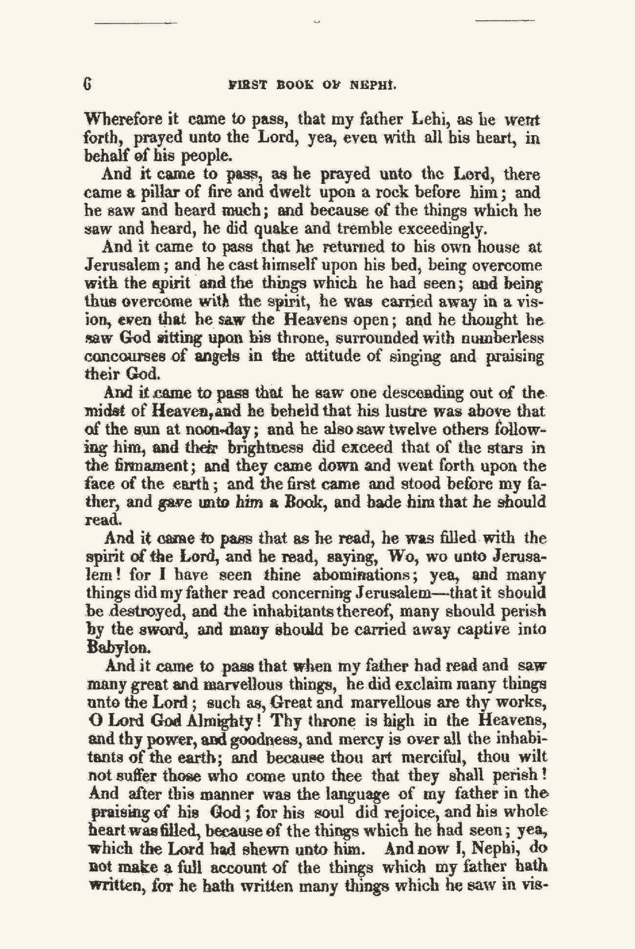 Page 6 of the 1830 Book of Mormon as printed
